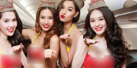 Wow, Pramugarinya Gak Pake Baju