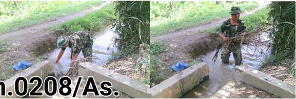 MENINGKATKAN SWASEMBADA PANGAN BABINSA IKUT SERTA  BERSIHKAN SALURAN IRIGASI