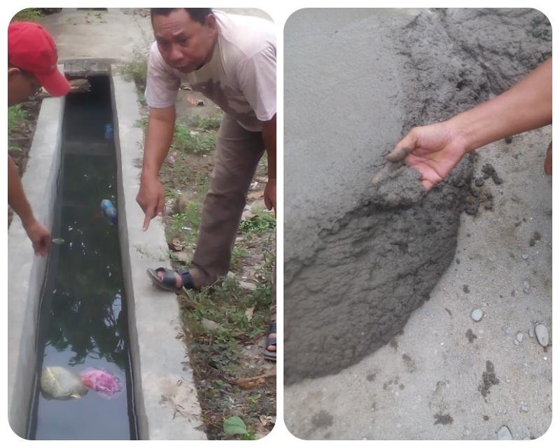 BPD Desa Mangkai Temukan Pengerjaan Rabat Beton Pakai Air Peceran