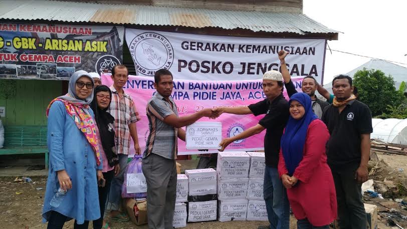 Forwakes Serahkan Bantuan ke Korban Gempa Pidie Jaya