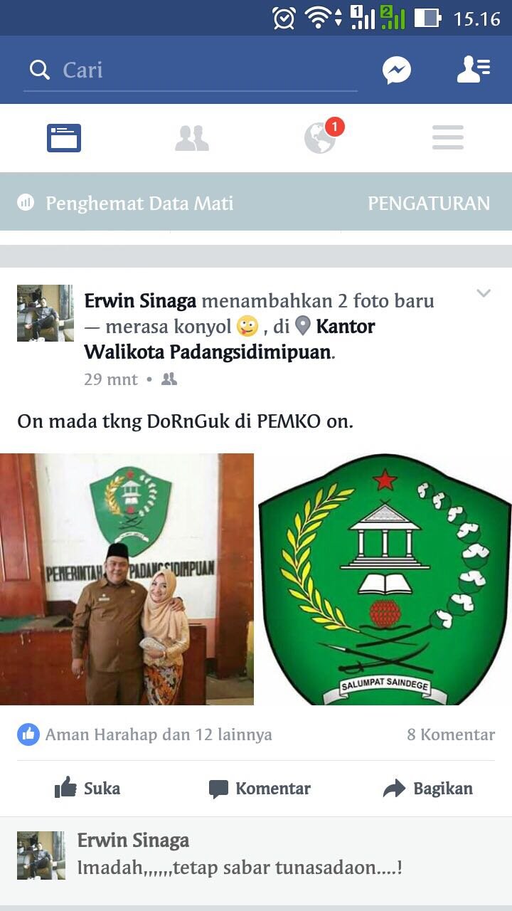 Anggota DPRD Sidimpuan Dipolisikan, Lecehkan Pejabat Sekret Pemkab di Facebook