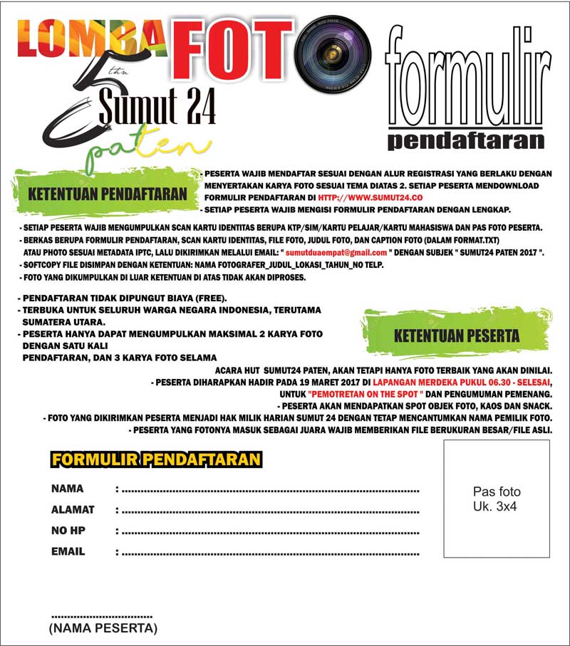 Formulir Lomba Foto