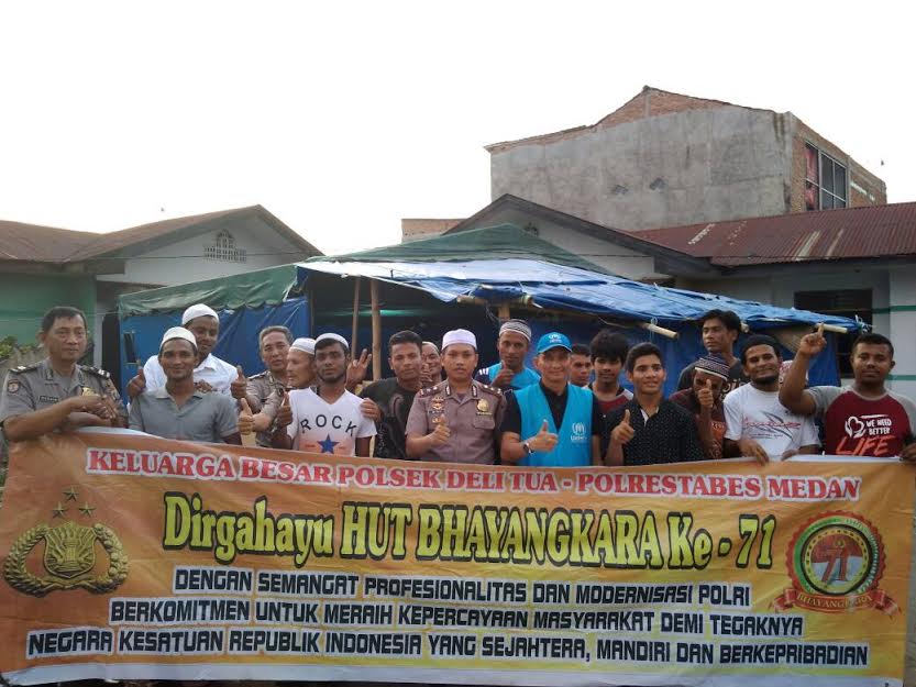 Dengan Pengunsi Rohingya, Kapolsek Delta dan Jajaran Buka Puasa Bersama