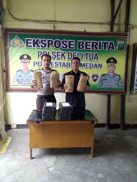 Polsek Delitua Gagalkan 2Kg Ganja Medan-Jakarta