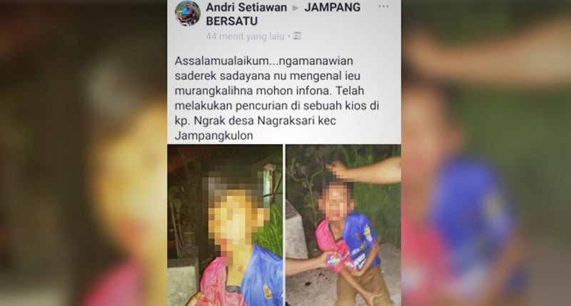 Diduga Mencuri, Foto Bocah  Digebuki Jadi Viral