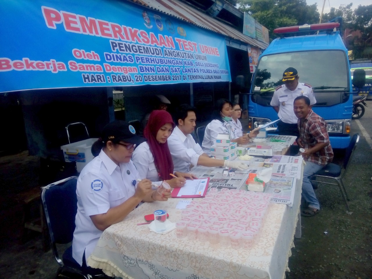 BNNK Deliserdang Gelar Tes Urine di Terminal Pakam