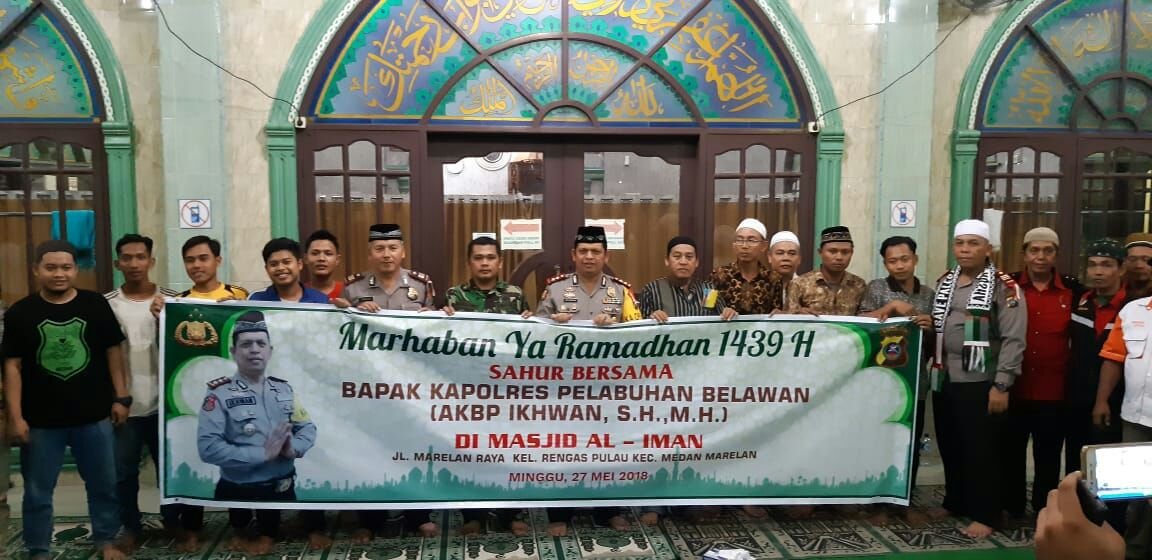 Jalin Ukhwah Islamiyah, Kapolres Belawan Sahur Bersama Jamaah Masjid Al-Iman