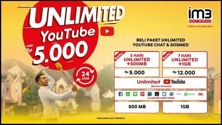 IM3 Ooredoo Berikan Seri Paket UNLIMITED YouTube di Ramadhan