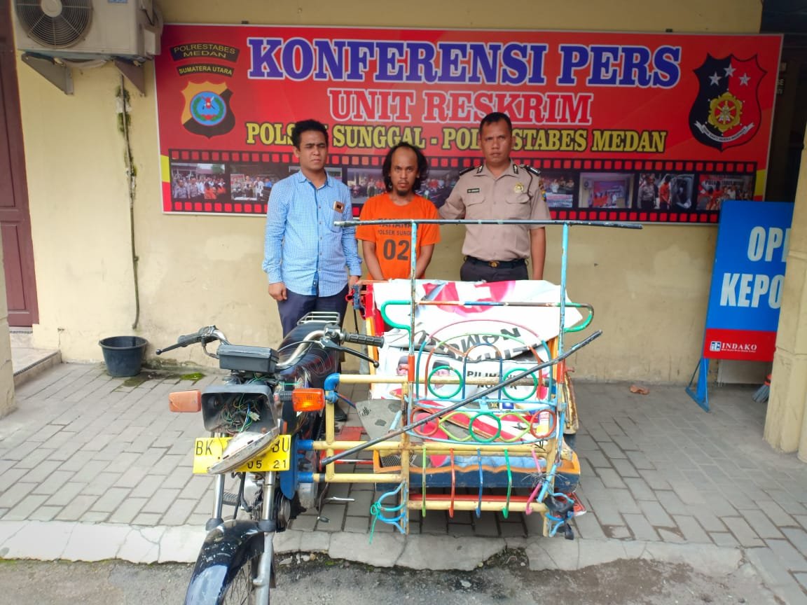 Si Abang Sikat HP Pekerja Warung Nasi, Parbetor Diciduk Polsek Sunggal