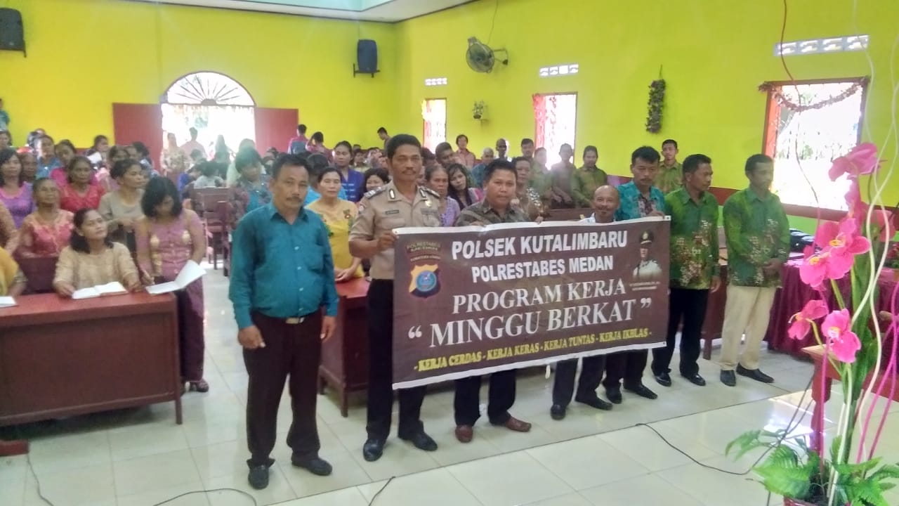Program Minggu Berkat di Gereja GBKP Runggun, Polsek Kutalimbaru Sampaikan Ini