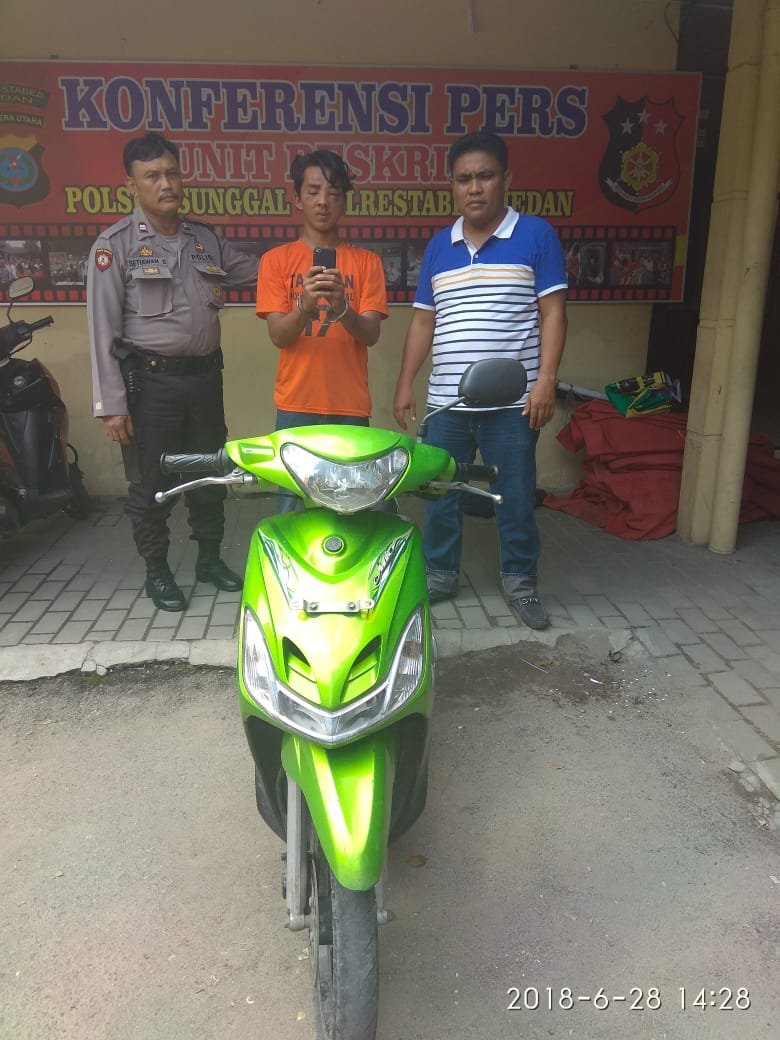 Pegasus Polsek Sunggal Amankan Pelaku Curas HP