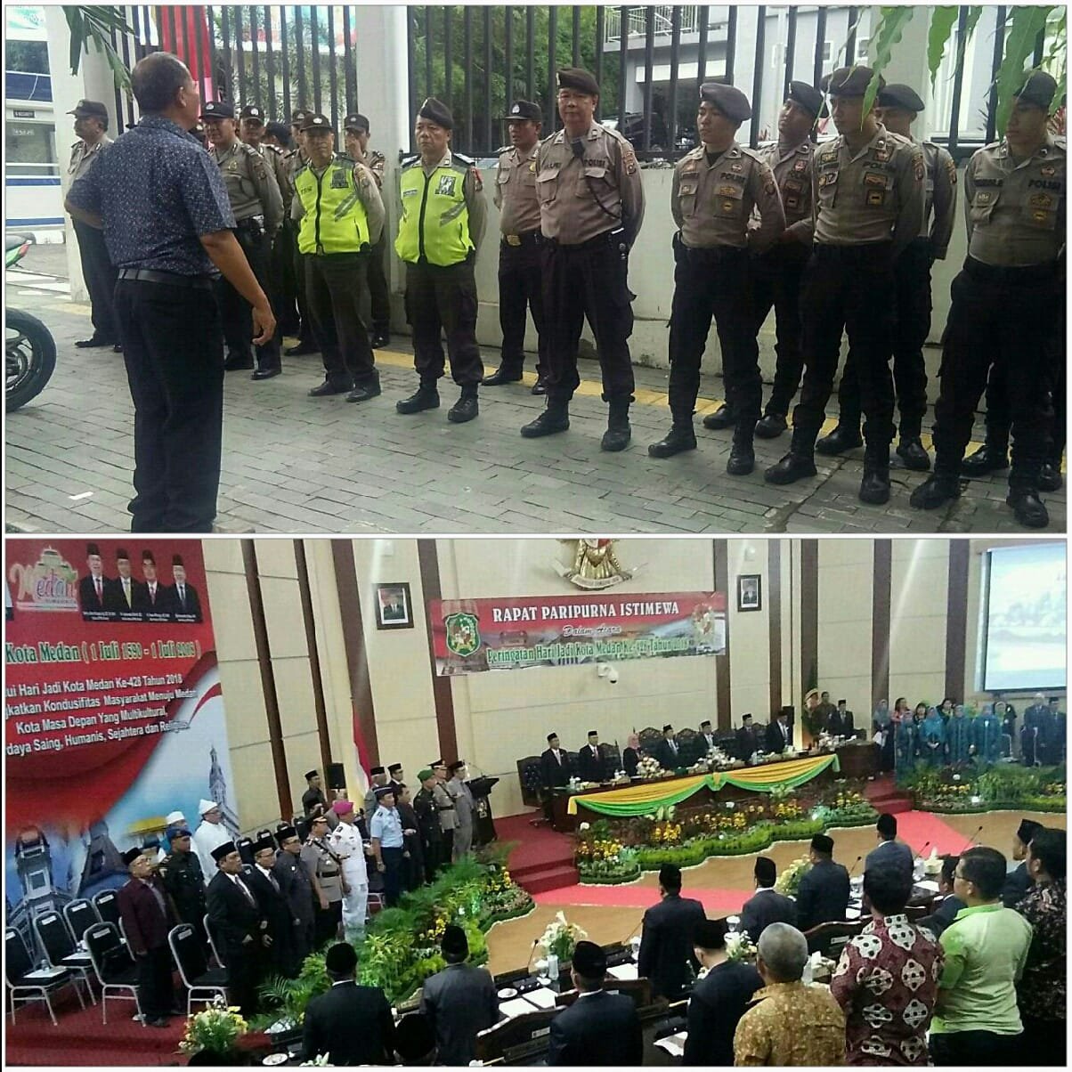 Polsek Medan Baru Pimpin PAM Paripurna HUT Kota Medan
