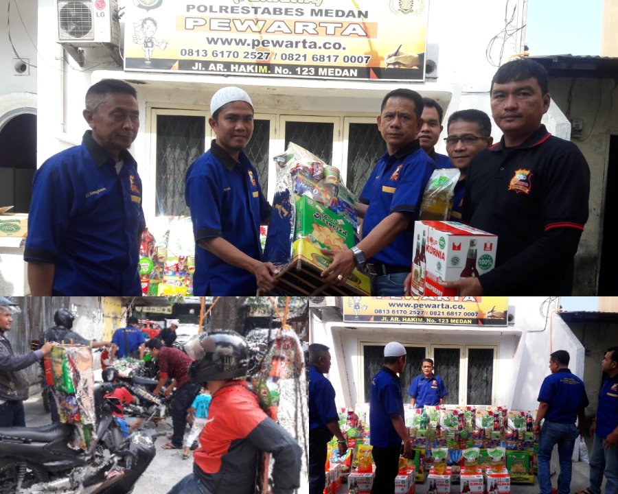 Bangun Sinergitas Pengurus, Pewarta Polrestabes Medan Bagikan Parcel Lebaran