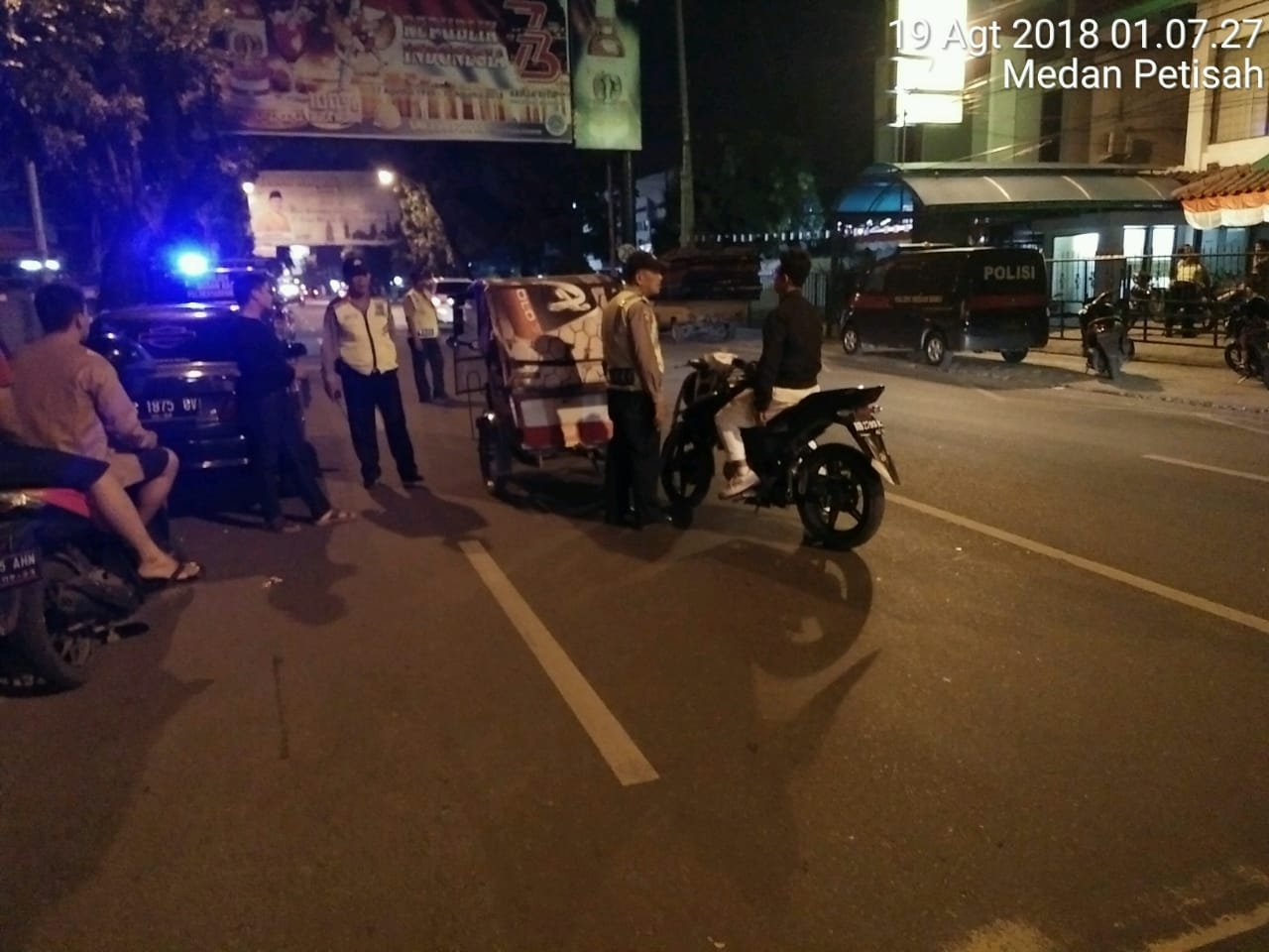 Cegah 3C, Polsek Medan Baru Gelar Patroli Blue Light dan Razia Ranmor