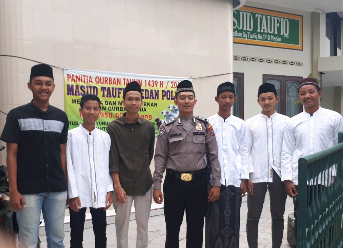 Polsek Medan Baru Sukses Pam Sholat Idul Adha 1439 H