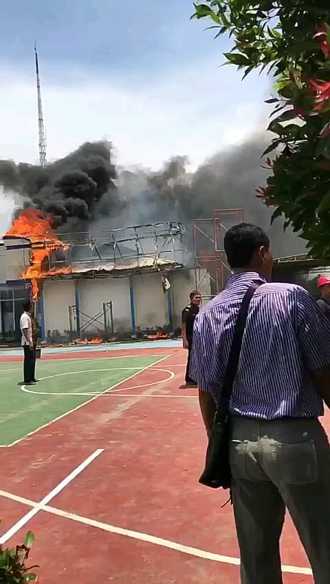 Kantor Bea Cukai Kuala Tanjung Terbakar