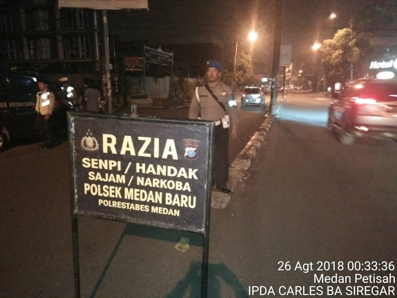 Cegah 3C Polsek Medan Baru Razia Gabungan dan Patroli Blue Light