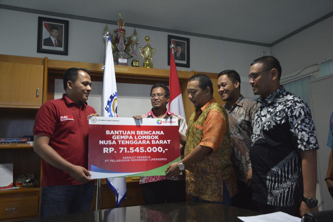 SP Pelindo 1 Serahkan Bantuan Bencana Ke Lombok