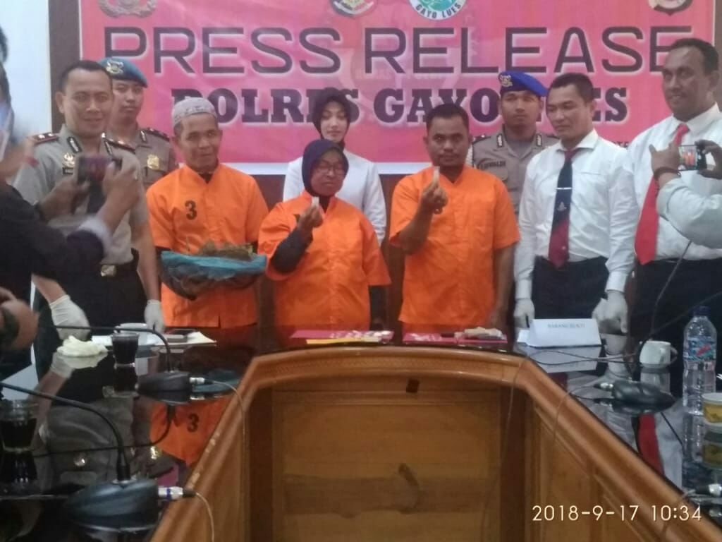 Polres Gayo Lues Ciduk IRT Jadi Bandar Narkoba