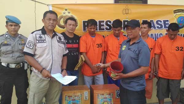 Tim Scorpion Satreskrim Polres Sergai Amankan 4 Pelaku Judi Jackpot