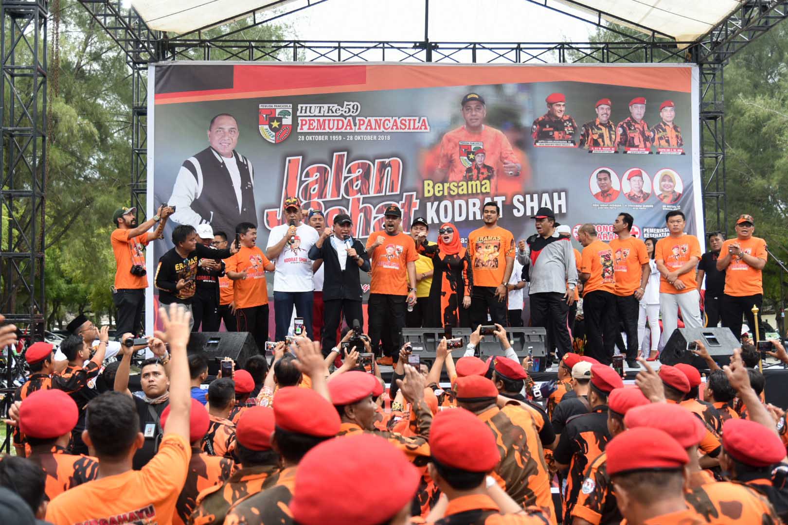 Jalan Sehat Bersama Ormas PP di Sergai, Gubernur Minta Pancasila Harus Kuat