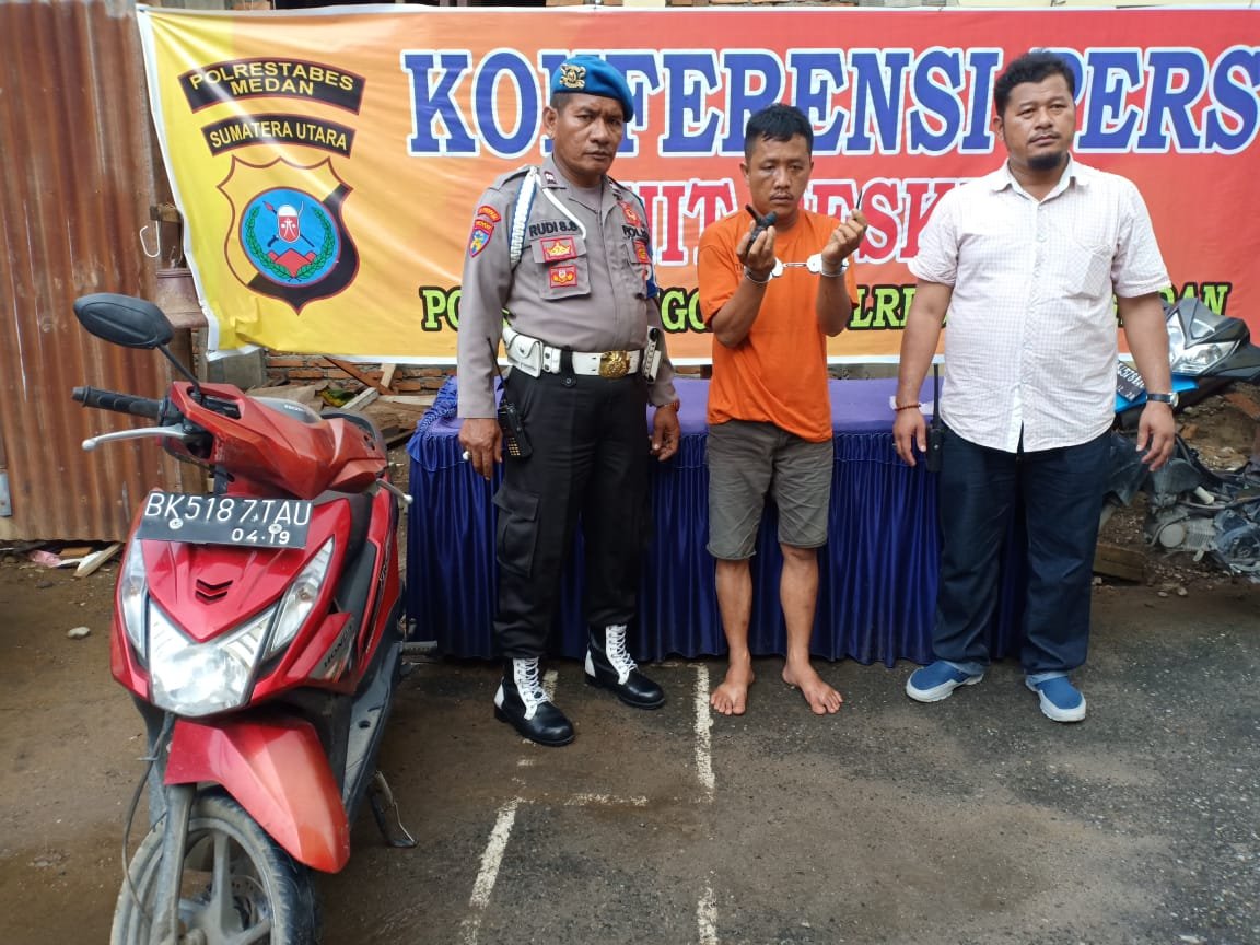 Pegasus Polsek Sunggal Ringkus Pelaku Pencurian R2 Milik Karyawan Toko