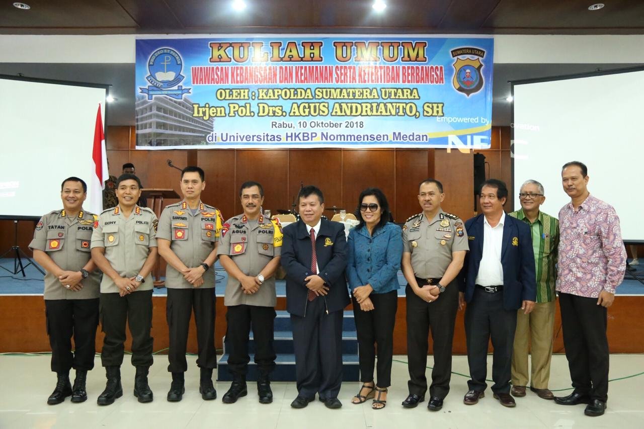 Kapolrestabes Medan Dampingi Kapoldasu Kuliah Umum di Kampus Nomensen Medan
