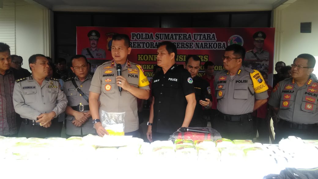 Polda Sumut Ungkap Peredaran Narkoba Jaringan Internasional, 9 Tersangka dan 40,5 Kg Sabu Diamankan