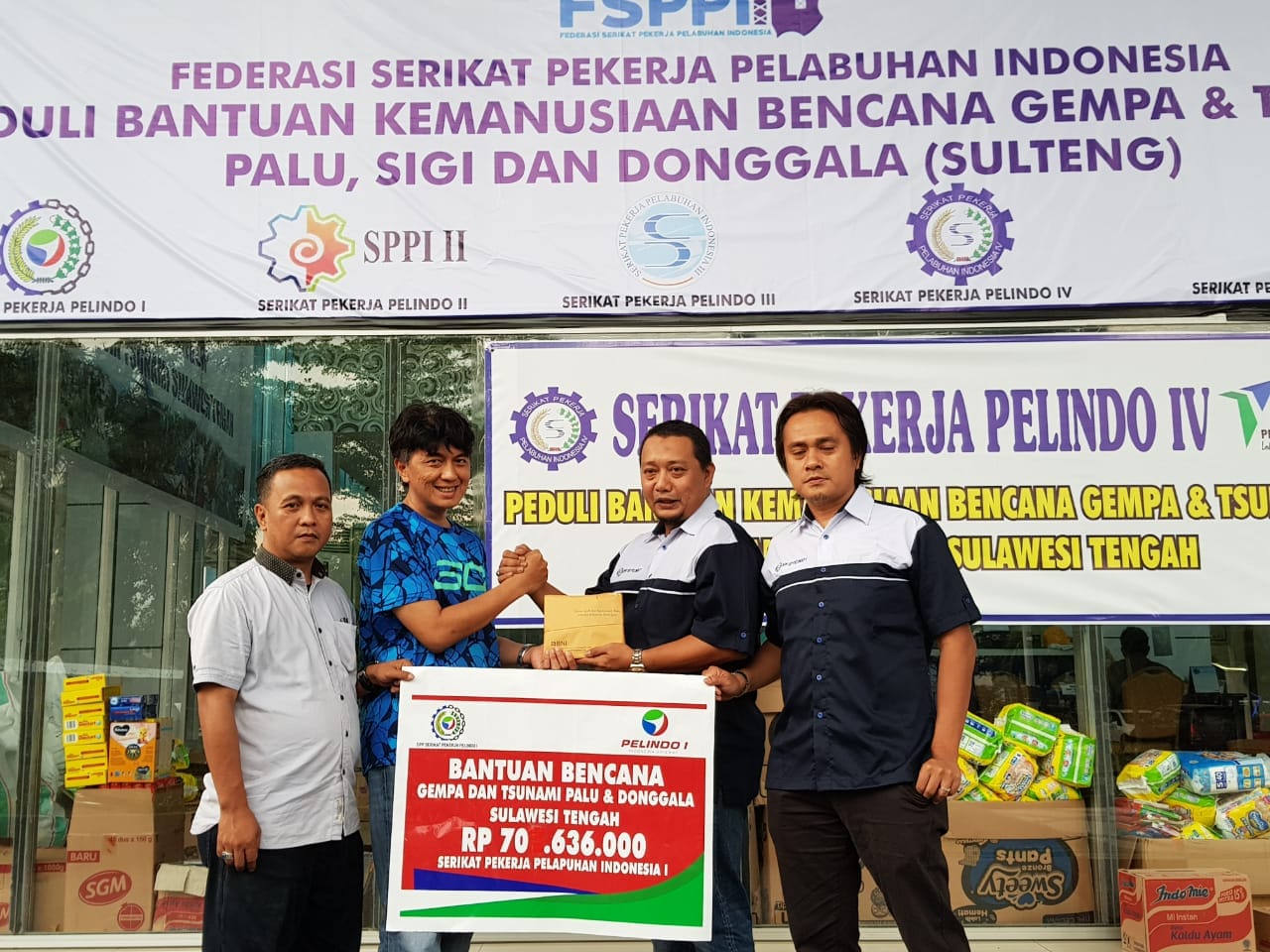 SP Pelindo 1Â  Beri Batuan Bencana Palu- Donggala