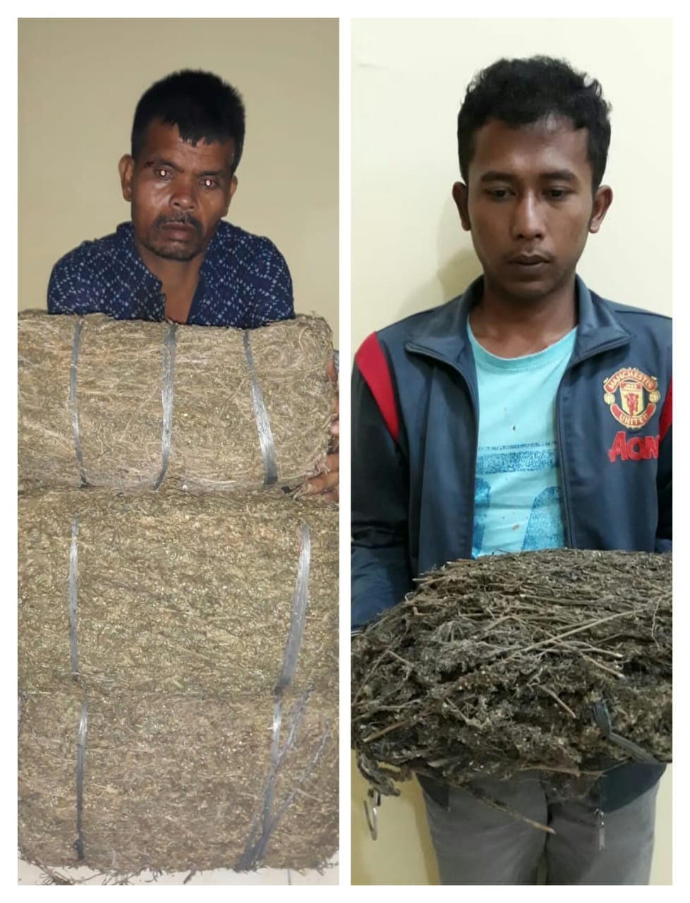 Dua Tersangka Pemasok dan Pengedar Daun Ganja Gol