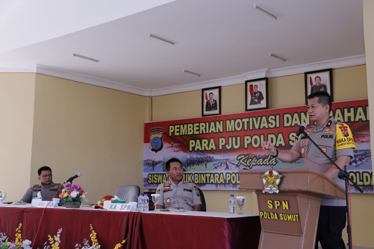 Di SPN Hinai Langkat, Waka Polda Sumut Beri Motivasi PJU Polda Sumut dan Calon Bintara Polri