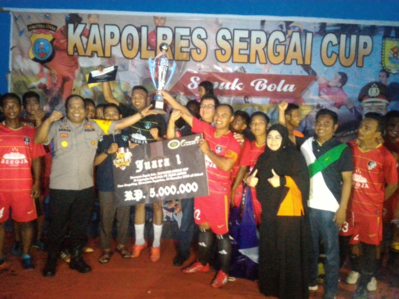 Tundukkan PS Bina Tama PT Fajar Agung Lewat Adu Finalti, PS Rapel Perbaungan Juara Piala Kapolres Sergai Cup 2018