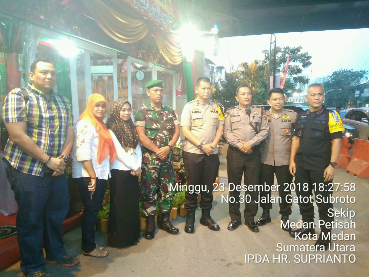 Pastikan Kesiapan Natal & Tahun Baru 2019 Aman, Waka Polda Sumut Cek Pos Pam V Carefour