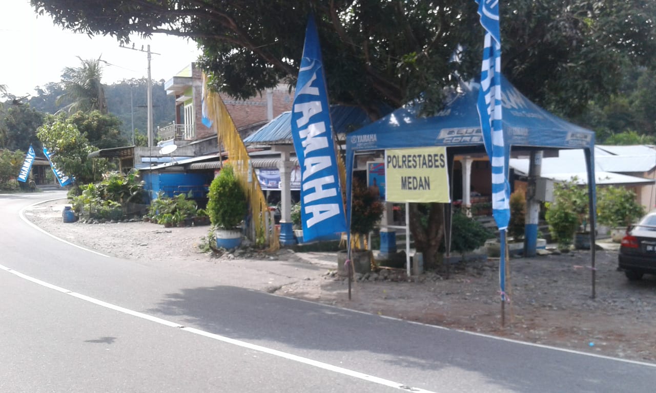 Satlantas Polrestabes Medan Memasang Pos Pantau dan Spanduk Himbauan