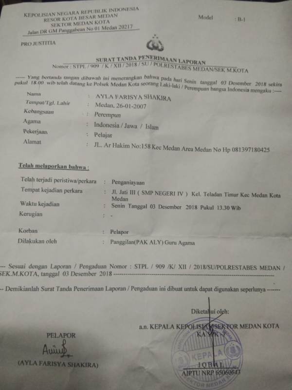 Oknum Guru Agama Tampar Murid Hingga Trauma, Kuasa Hukum Korban : Kassusnya Sudah Ditangani Unit PPAÂ 