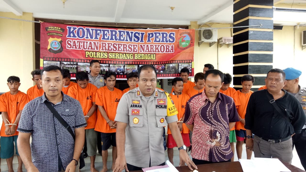 Sat Narkoba Polres Sergei Paparkan 2 Pekan Hasil Tangkapan Narkoba, 16 Orang Penyalahgunaan Narkoba Diamankan