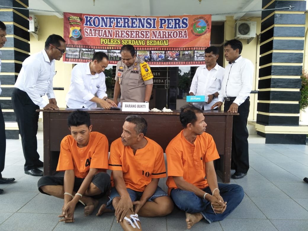 Sat Narkoba Polres Sergei Ringkus Sarwani BD Shabu Pantai Cermin Kanan