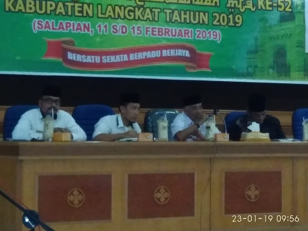 Panitai MTQ Langkat Gelar Rapat Akhir,MTQ Ke-52 Berlangsung di Salapian