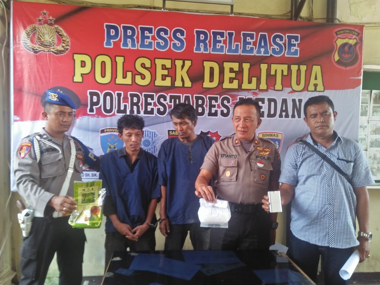 Polsek Delitua Bekuk Kurir Narkotika, Shabu Setengah Kilo Diamankan