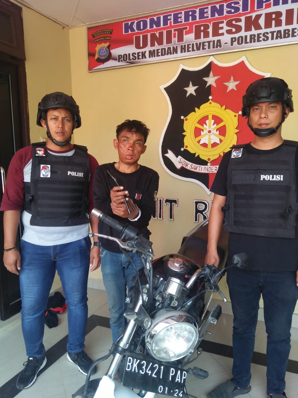 Usai Dimassa, Pelaku Curanmor Diboyong Pegasus Helvetia ke Jeruji Besi