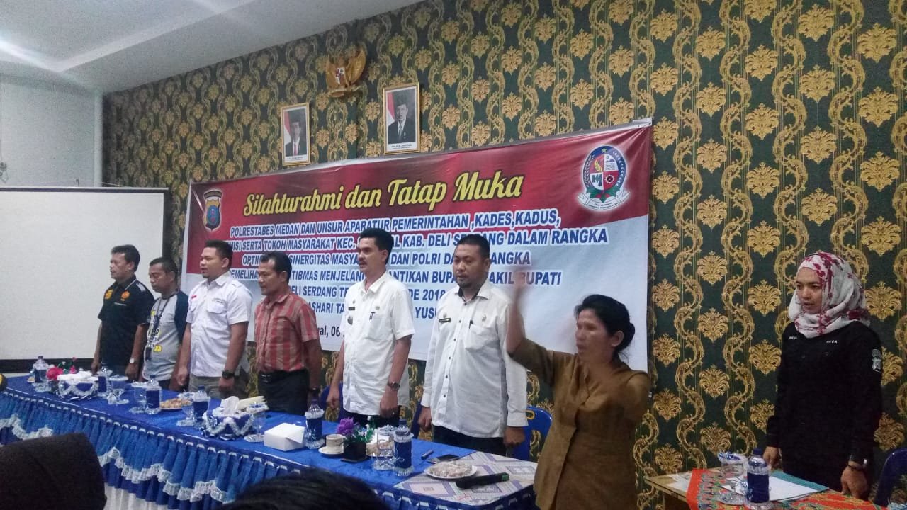 Silaturahmi di Kecamatan Sunggal, Kasat Intel Ajak Masyarakat Bersama Jaga Kamtibmas