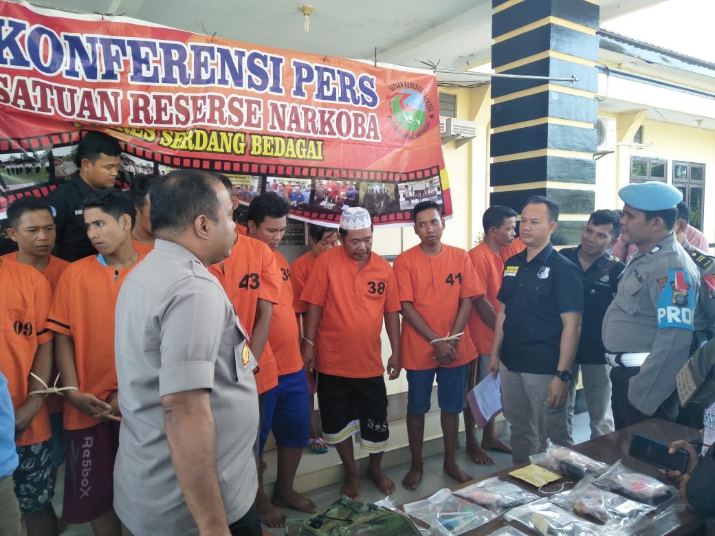 Selama 2 Pekan, Polres Sergai Amankan 13 Tersangka Narkotika