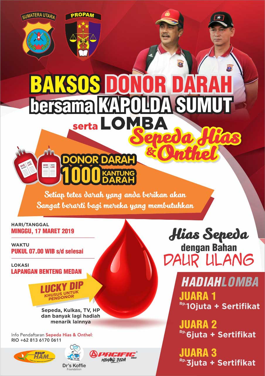Perduli Kesehatan, Kapolda Sumut : Yuk Kita Donor Darah Bantu Sesama