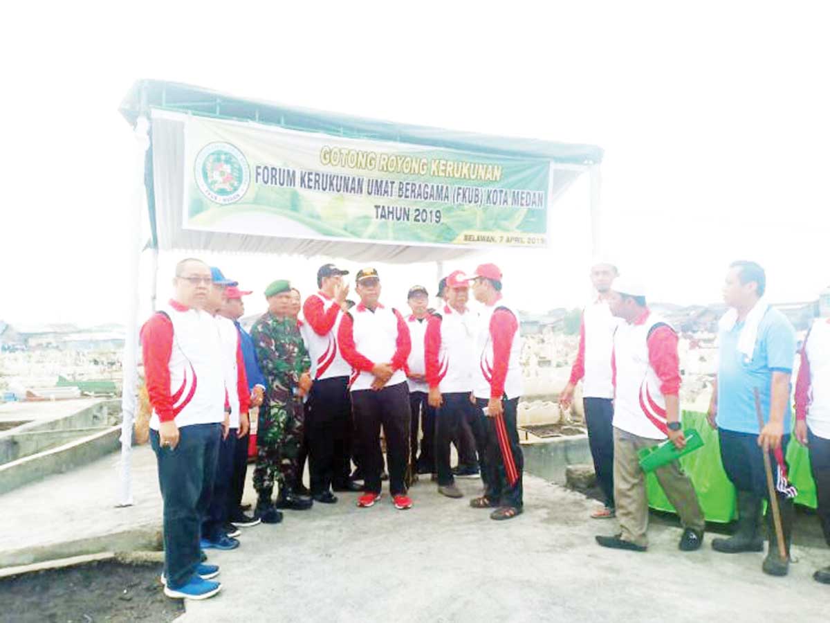 Dandim 0201/BS Hadiri Gotong Royong Kerukunan Umat