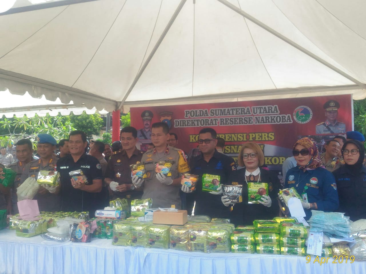 Polda Sumut Paparkan Tangkapan Narkotika Dari Desember 2018 Hingga Maret 2019, 85 Tersangka & BB 162,56 Kg Shabu, 62.465 Ribu Pil Ekstasi Dimusnahkan