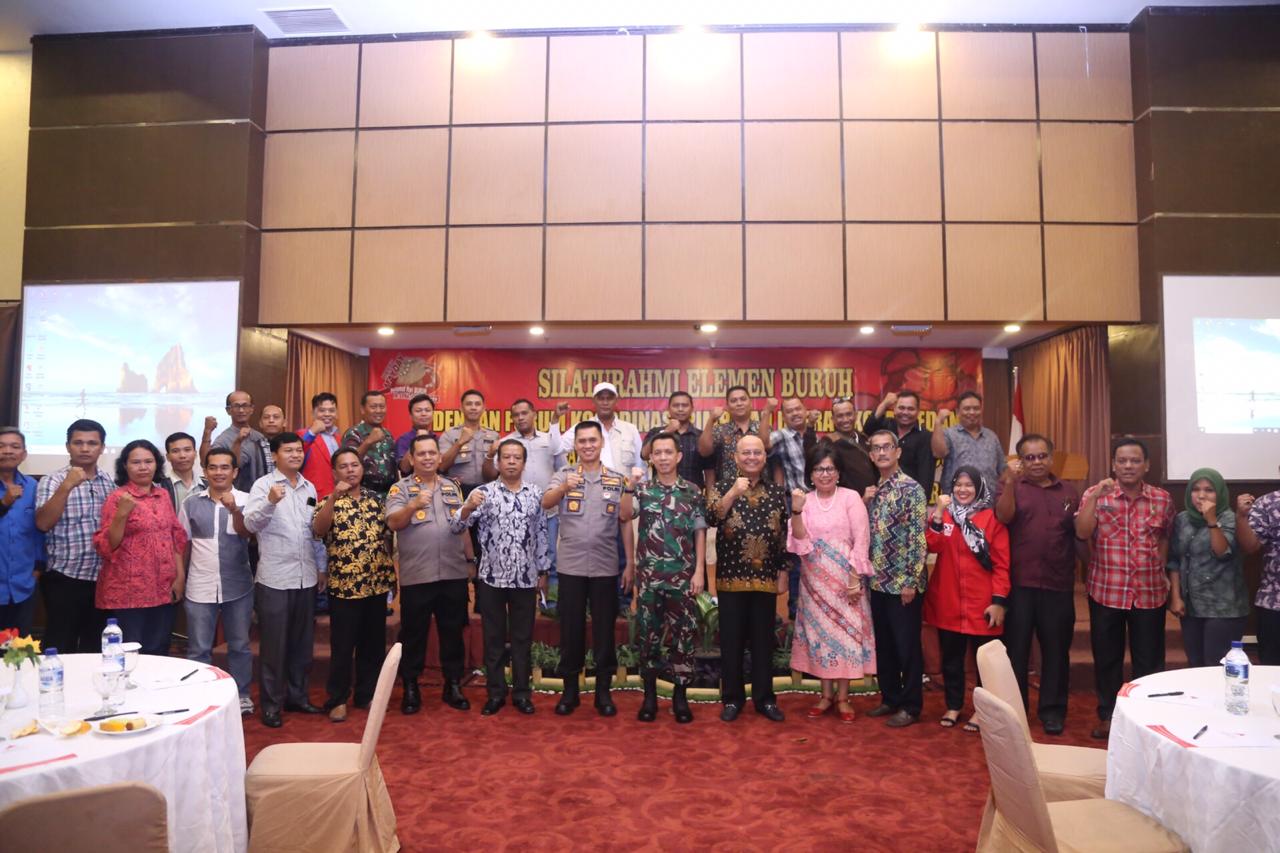 Kapolrestabes Medan Hadiri Silaturahmi Elemen Buruh Dengan Forkopimda Kora Medan