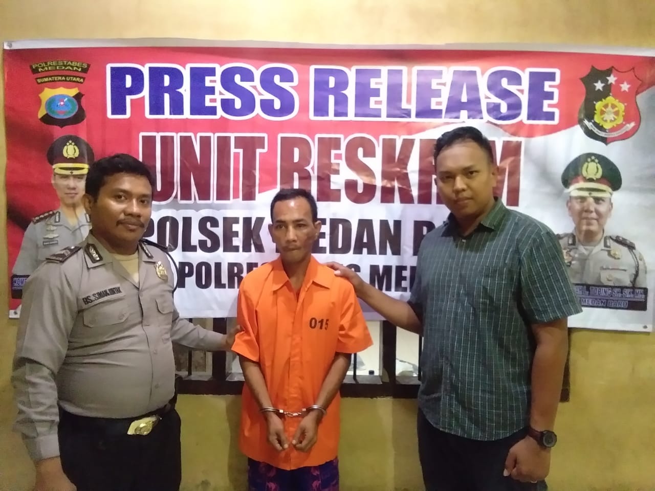 Tim Pegasus Medan Baru Amankan Pelaku Pencuri Kabel Listrik