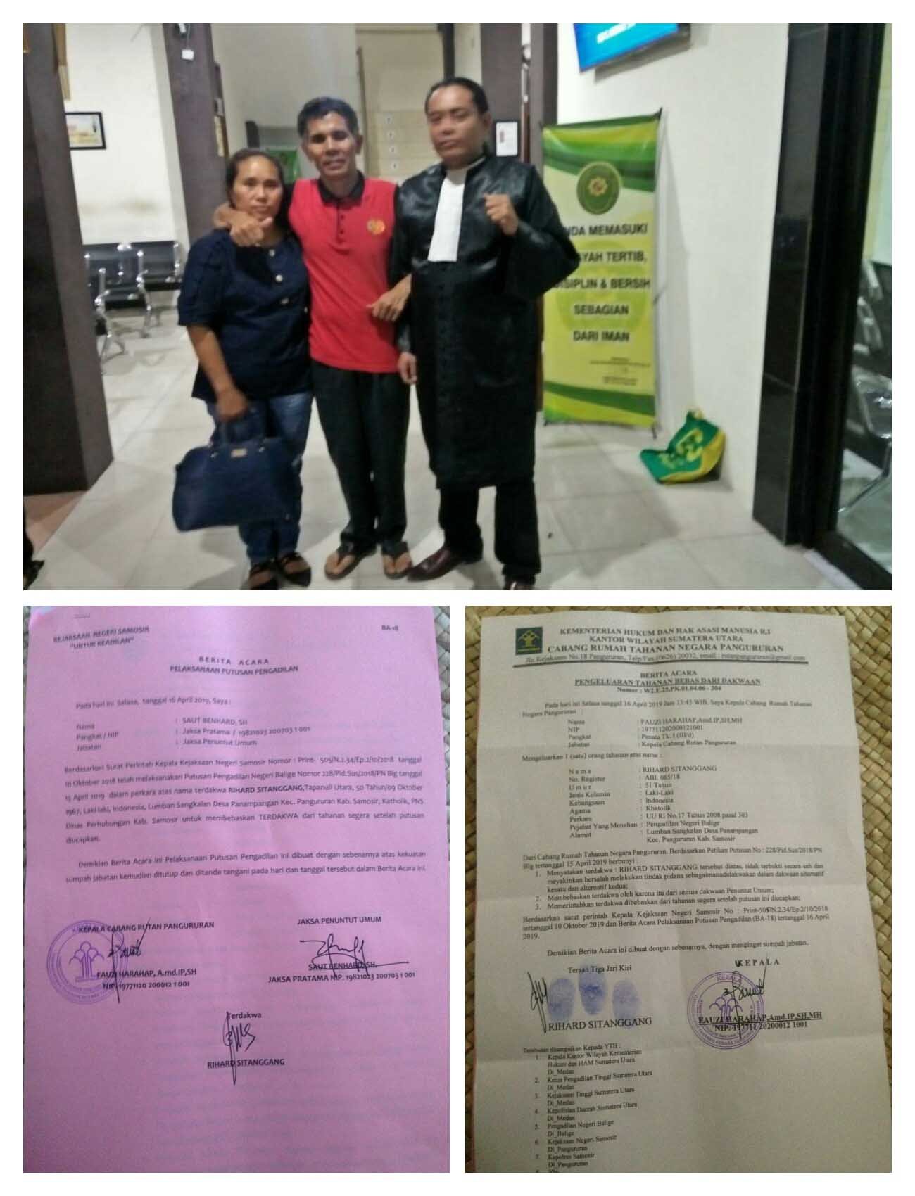 Putusan Sidang Kasus Tenggelamnya KM Sinar Bangun, Irwan Sitanggang SH : Klien Saya Rihard Sitanggang Divonis Bebas