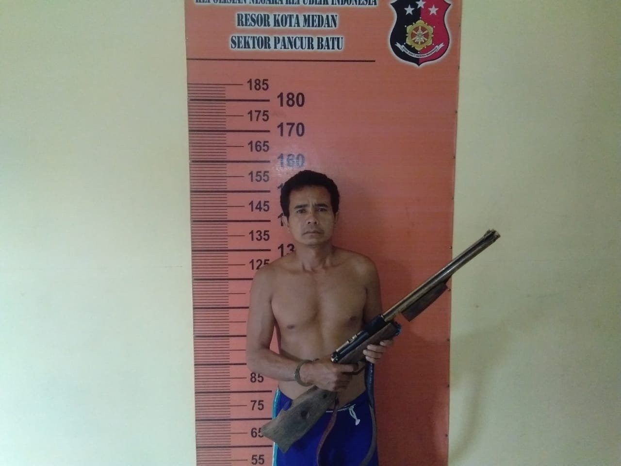 Reskrim Pancur Batu Amankan Pelaku Penganiayaan Gunakan Senapan Angin