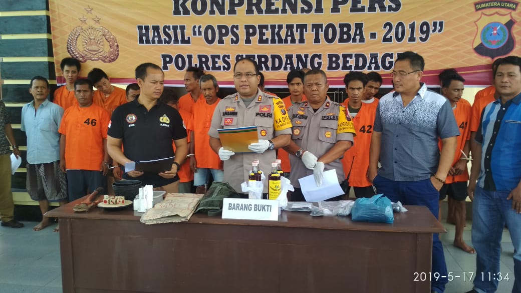 Polres Sergai Berhasil Ungkap Pelaku Tindak Kejahatan Selama Oprasi Pekat Toba 2019, 25 Orang Diamankan